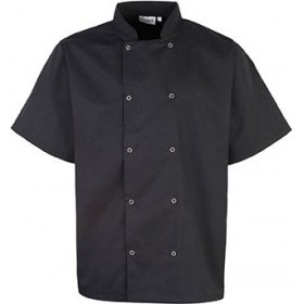 Veste De Cuisine Manches Courtes à Boutons Pression 