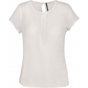 Blouse Crêpe Manches Courtes Femme