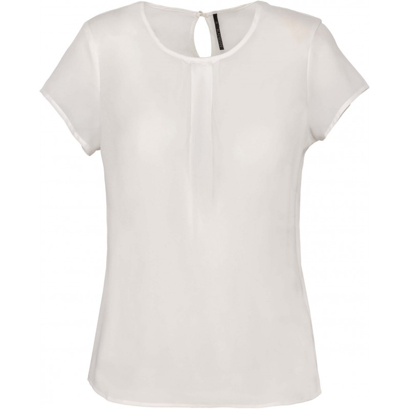 Blouse Crêpe Manches Courtes Femme 
