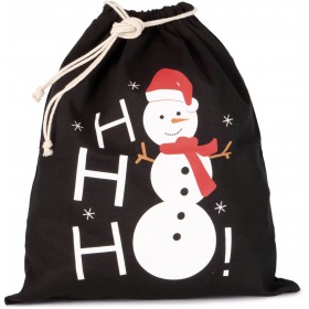 Sac Coton à Cordon Motif Bonhomme De Neige 