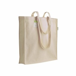 Sac shopping en coton organic, anses longueset souflet 