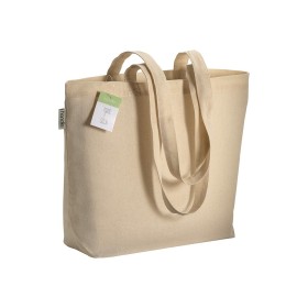 Shopper en coton organique avec anses longues et soufflet à la base 