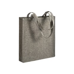 Shopper avec soufflet en coton recyclé 150 g/m  effet mélange, anses longues 