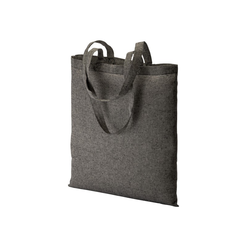 Shopper en coton recyclé  150 g/m, effet mélange, anses longues 
