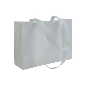 Shopper avec soufflet à la base en TNT 70gm2 thermosoudé, anses longues 