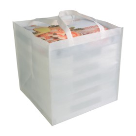 Shopper en format carton de pizza en TNT 80g/m2 