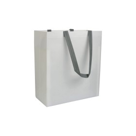 Shopper avec soufflet en TNT laminé 100g/m2 thermosoudé, anses longues 