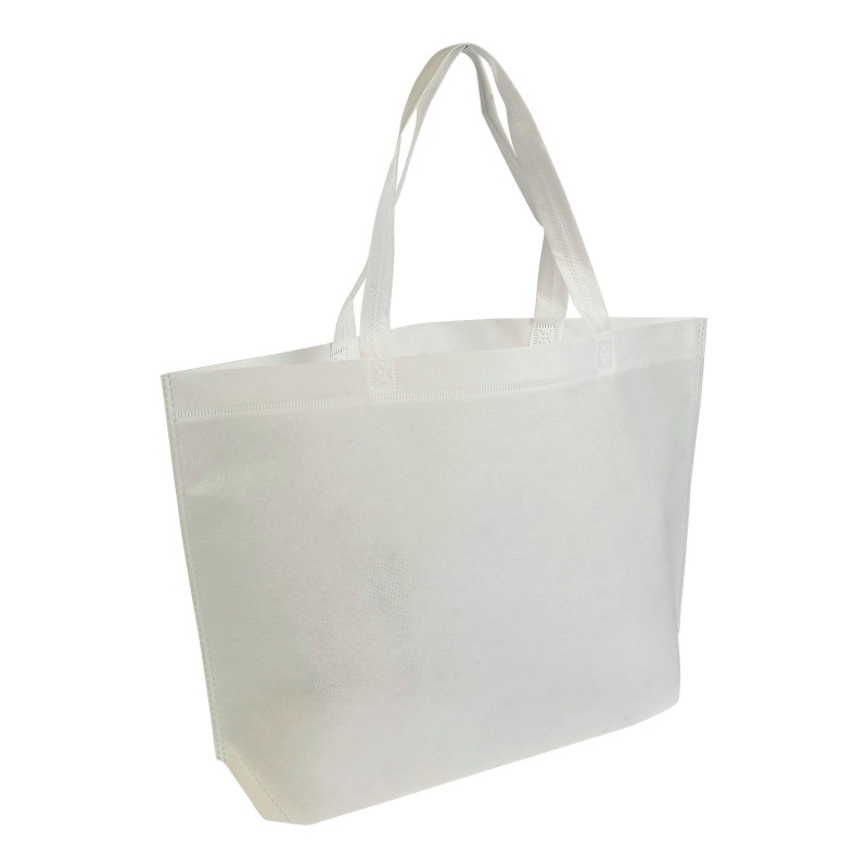 Sac shopping en TNT thermo-saudé, avec anses longues et soufflett 