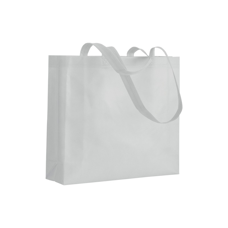 Shopper avec soufflet en TNT 80g/m2 thermosoudé, anses longues 