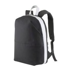 Sac a dos porte PC en Caneva avec insertions en simili cuir a haute visibilite 