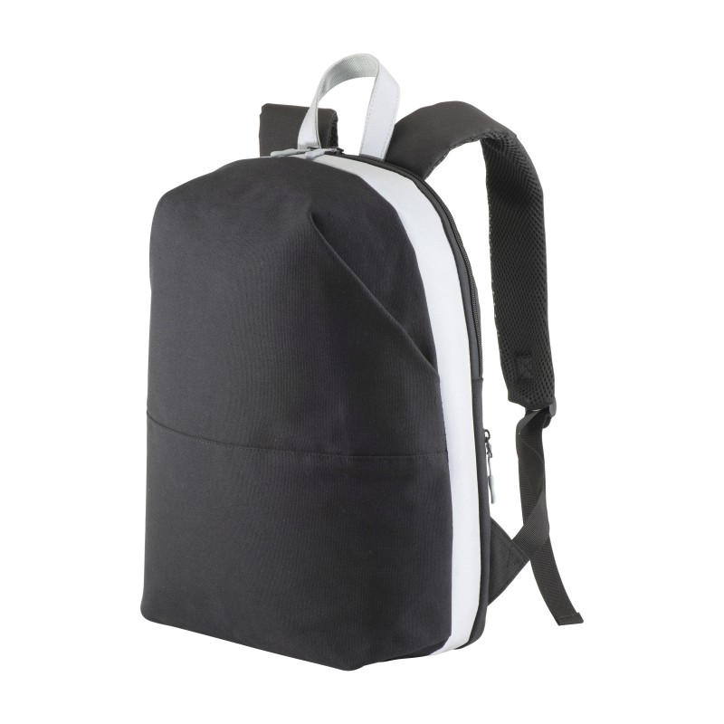 Sac a dos porte PC en Caneva avec insertions en simili cuir a haute visibilite Sac a dos porte PC en Caneva avec insertions en simili cuir a haute visibilite