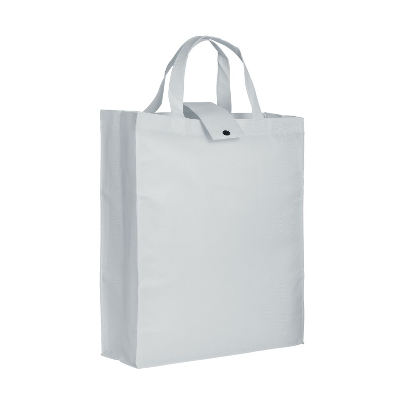 Shopper pliable avec soufflet en TNT 80g/m2, manches courtes 