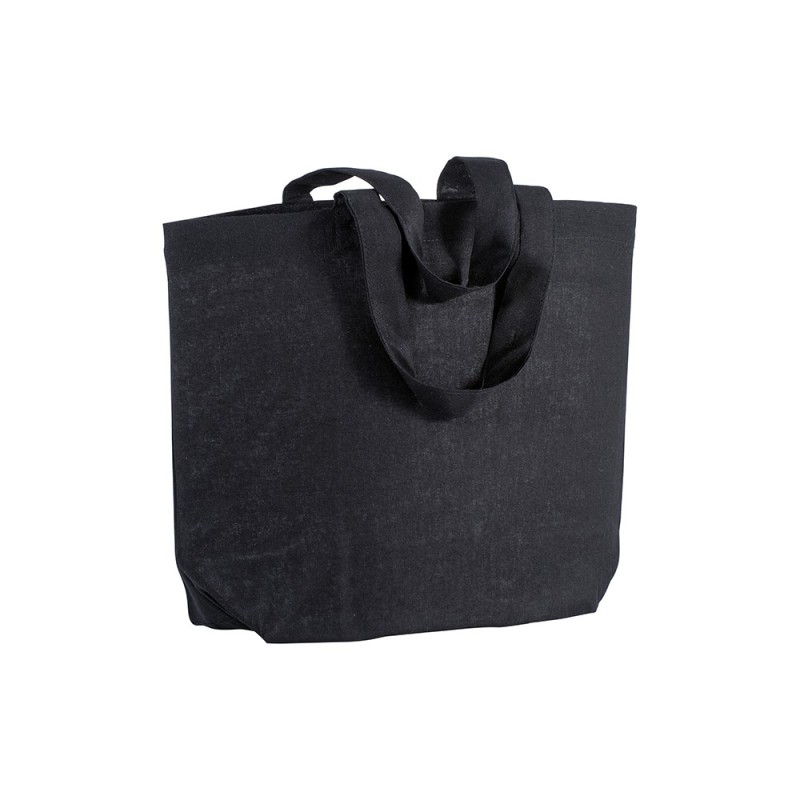 Shopper avec soufflet à la base en coton 120 g/m2, anses courtes 