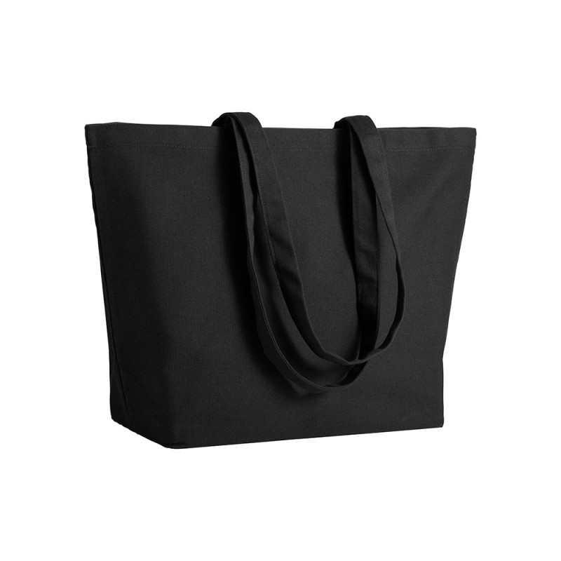 Shopper avec soufflet à la base en coton 280 g/m2, anses longues 