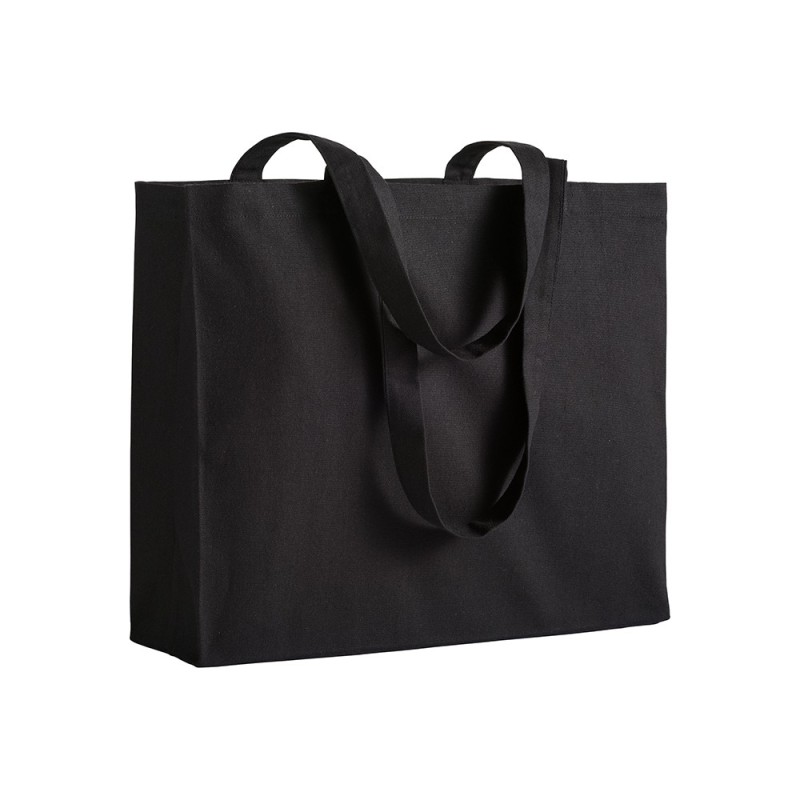 Shopper avec soufflet en coton 200 g/m2, anses longues 