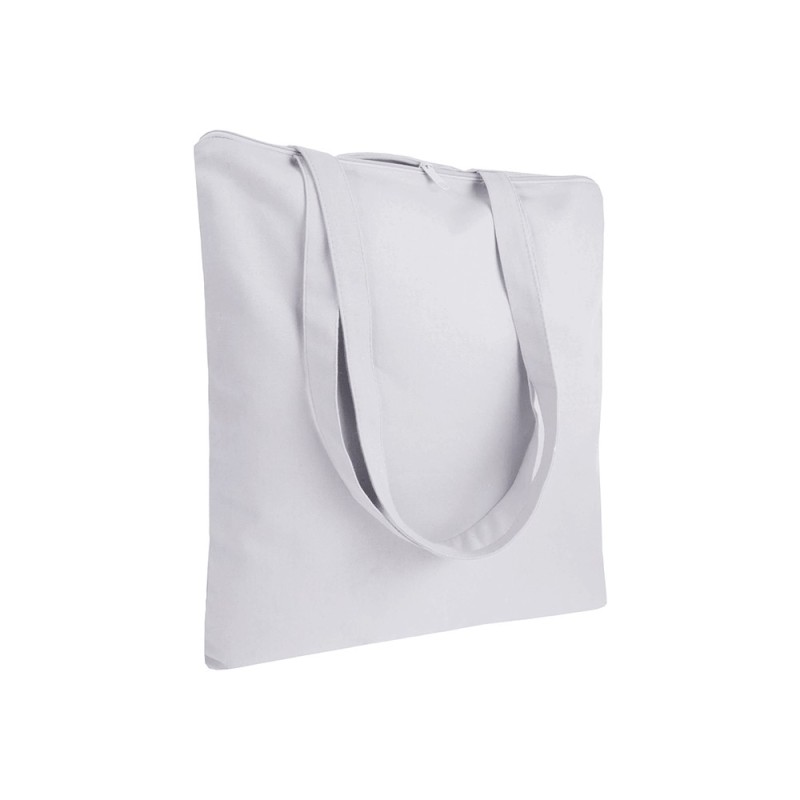 Shopper en coton 220 g/m, anses longues anses longues et fermeture avec zip 