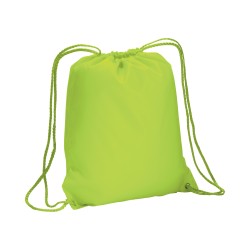 Sac à dos fluo en polyester 210 T avec fermeture réglable à cordon et angles renforcés 