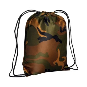 Sac à dos camouflage en polyester 210 T avec fermeture réglable à cordon et angles renforc 