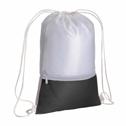 Sac à dos en polyester 210T avec poche zip et fermeture réglable à cordon 