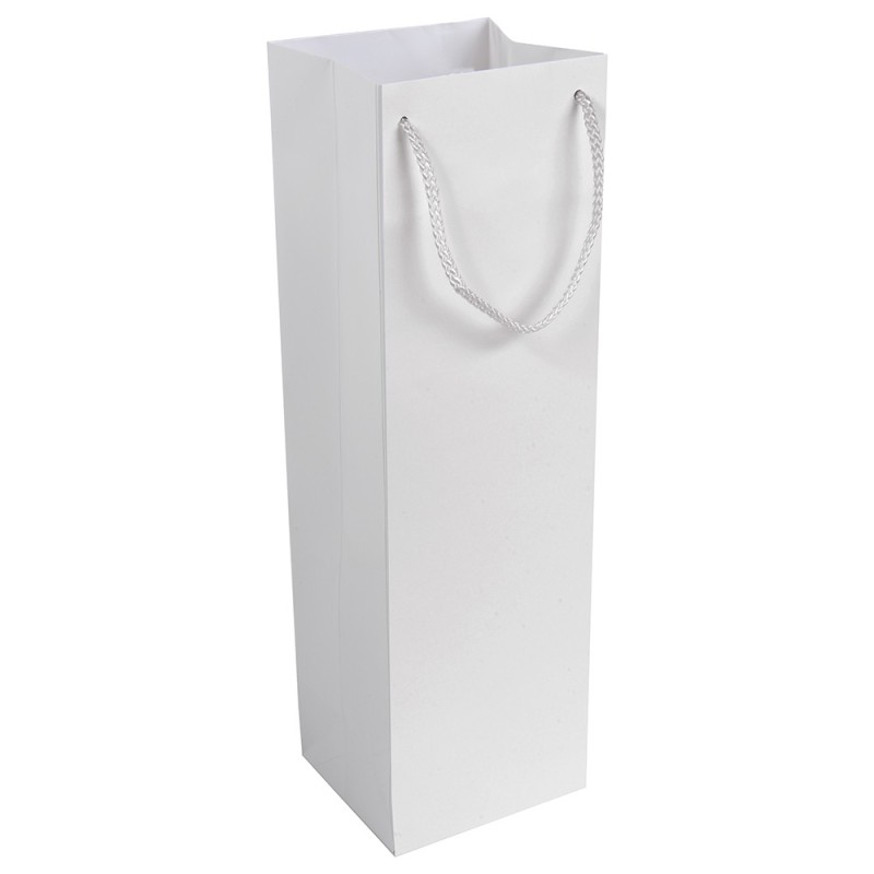 Shopper avec soufflet porte-bouteille en papier laminé opaque 157 g/m2 avec renforcement 