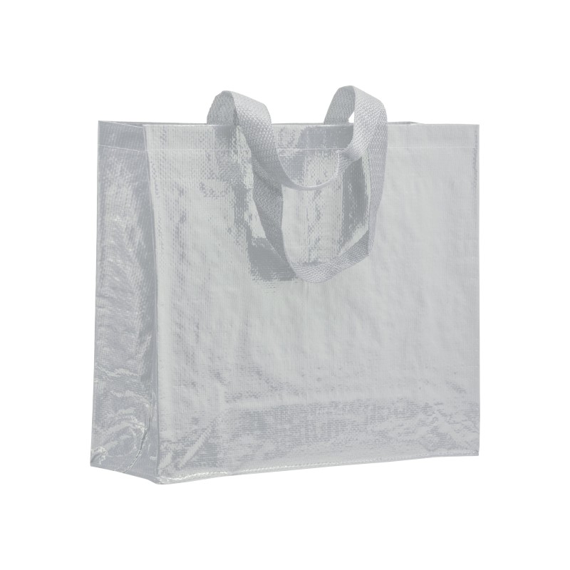 Shopper avec soufflet en PP laminé 120g/m2, anses longues en ruban 