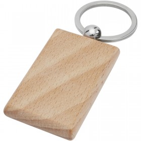 Porte-clés rectangulaire Gian en bois de hêtre 