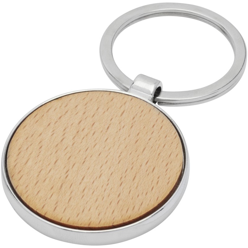 Porte-clés rond Moreno en bois de hêtre Porte-clés rond Moreno en bois de hêtre