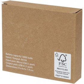 Batterie de secours Asama de 5 000 mAh en paille de blé 