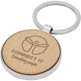 Porte-clés rond Moreno en bois de hêtre 