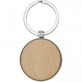 Porte-clés rond Moreno en bois de hêtre 