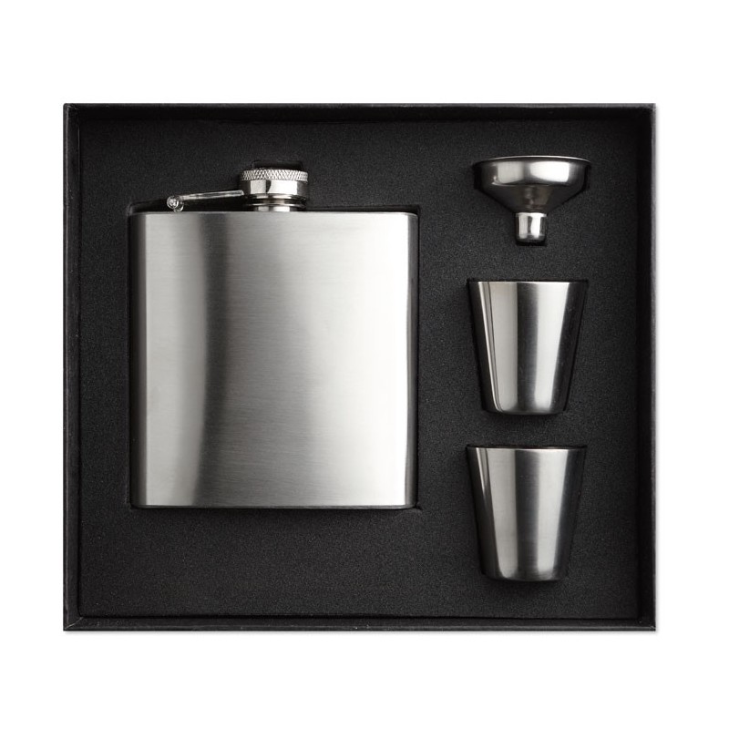 Flacon de poche avec gobelets Slimmy Flask Set 
