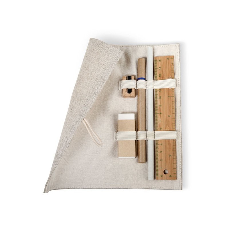 Set d'écriture,pochette coton Ecoset 