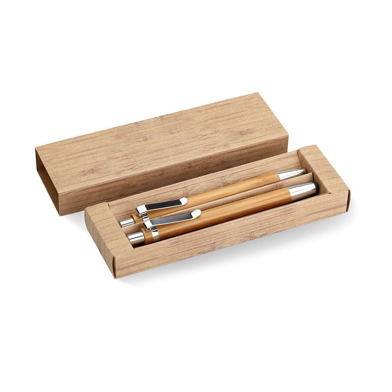 Coffret stylo et crayon en bam Bambooset 