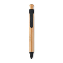 Stylo bambou/paille blé et ABS ToyamaCouleur:Noir