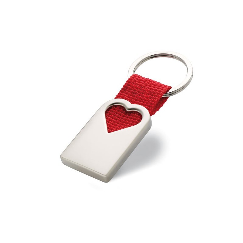 Porte clef coeur en métal Bonheur 