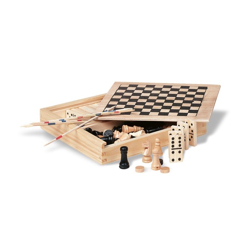 4 jeux dans une boîte en bois Trikes 