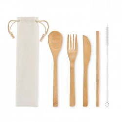 Couverts en bambou avec paille Setstraw 