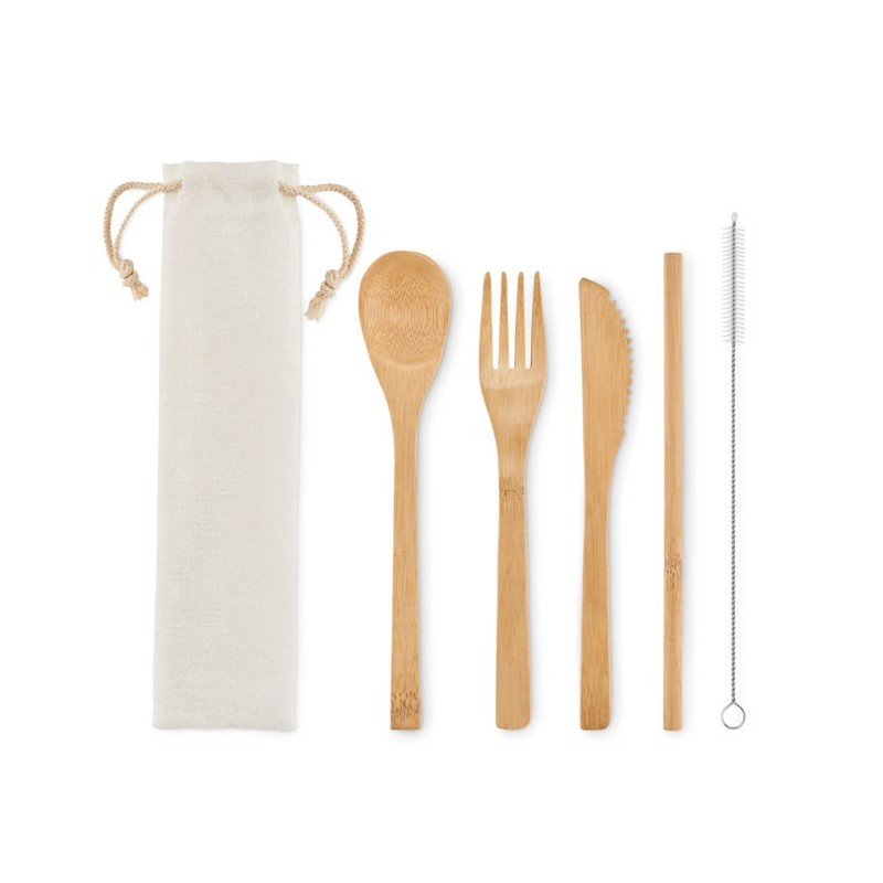 Couverts en bambou avec paille Setstraw 