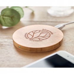 Chargeur sans fil en bambou Rundo 