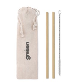 Paille bambou avec brosse. Natural Straw 